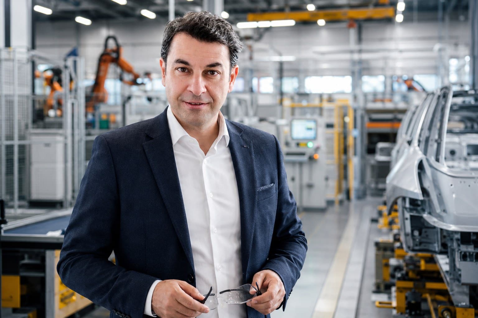 Dipl.-Ing. Konstantin Kotsikas in einer Produktionsumgebung der Automobilindustrie